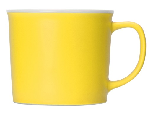 Матовая кружка Nancy 360 мл цветная снаружи, белая внутри, желтый
