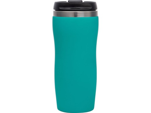 Термокружка Mony Steel 350 мл, soft touch, бирюзовый 320C с нанесением логотипа с нанесением логотипа