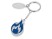Брелок с шильдом,  синий/серебристый