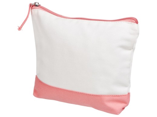Косметичка хлопковая Cotton, белый/пыльно-розовый с нанесением логотипа с нанесением логотипа