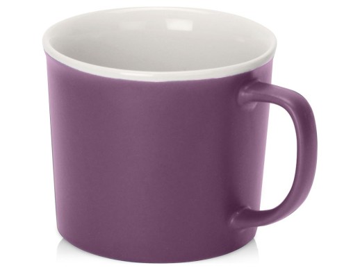 Матовая кружка Nancy 360 мл цветная снаружи, белая внутри, фиолетовый с нанесением логотипа с нанесением логотипа