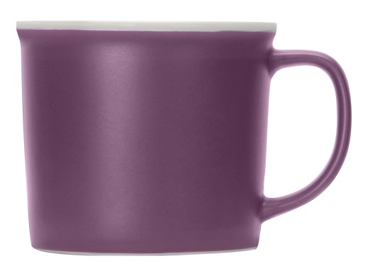 Матовая кружка Nancy 360 мл цветная снаружи, белая внутри, фиолетовый с нанесением логотипа с нанесением логотипа