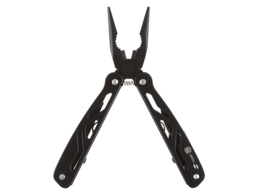 Мультитул Stinger, 100x35 мм, 12 функций, сталь/алюминий, чёрный, в комплекте нейлоновый чехол с нанесением логотипа с нанесением логотипа