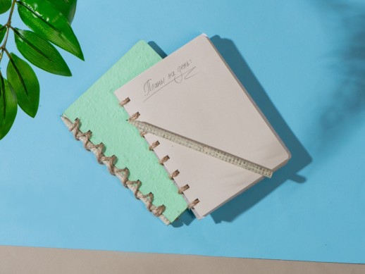 Живой блокнот с семенами цветов, А6, зеленое яблоко