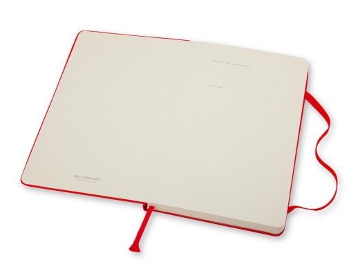 Записная книжка Moleskine Classic (в линейку) в твердой обложке, Large (13х21см), красный с нанесением логотипа с нанесением логотипа