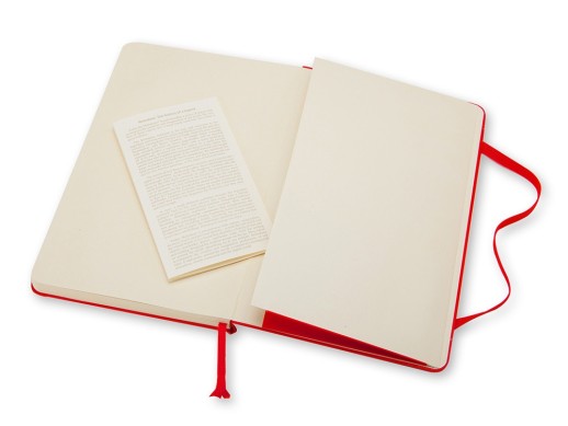 Записная книжка Moleskine Classic (в линейку) в твердой обложке, Large (13х21см), красный с нанесением логотипа с нанесением логотипа