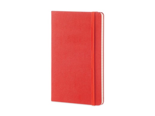 Записная книжка Moleskine Classic (в линейку) в твердой обложке, Large (13х21см), красный с нанесением логотипа с нанесением логотипа