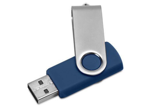 Флеш-карта USB 2.0 32 ГБ Флэш С1, темно-синий с нанесением логотипа с нанесением логотипа