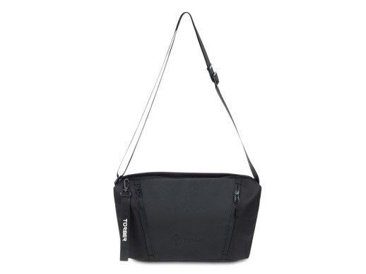 Сумка через плечо TORBER НОВА, черный, нейлон/полиэстер, 33 х 6 х 20 см с нанесением логотипа с нанесением логотипа