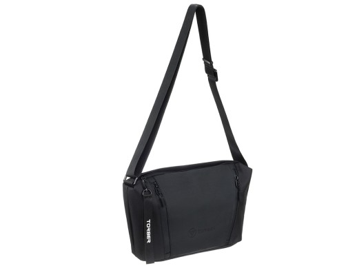 Сумка через плечо TORBER НОВА, черный, нейлон/полиэстер, 33 х 6 х 20 см с нанесением логотипа с нанесением логотипа