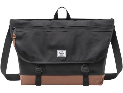 Сумка-мессенджер Herschel Cove из переработанного материала 22,5 л - сплошной черный