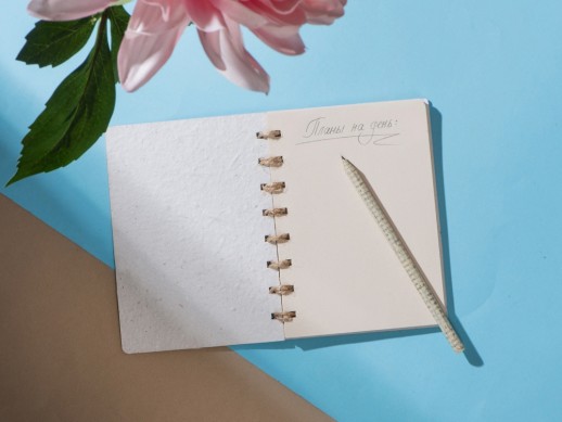 Живой блокнот с семенами цветов, А6, белый