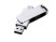 USB 3.0-флешка на 32 Гб поворотный механизм, c дополнительным разъемом Micro USB с одноцветным металлическим клипом с нанесением логотипа с нанесением логотипа