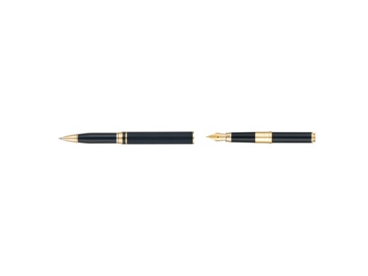 Ручка 2 в 1 шариковая и перьевая Pierre Cardin COMBI PEN, цвет - черный. Упаковка Е с нанесением логотипа с нанесением логотипа
