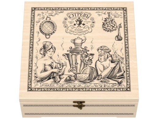 Шкатулка большая Сугревъ История пара и самовара