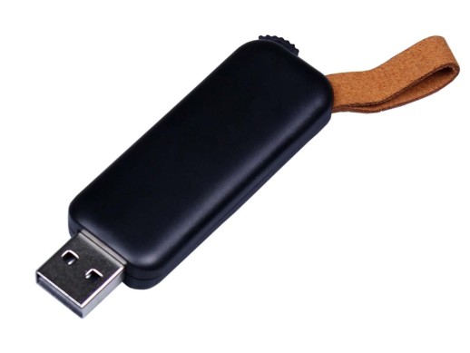 USB-флешка промо на 32 Гб прямоугольной формы, выдвижной механизм, черный с нанесением логотипа с нанесением логотипа