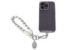 Брелок-браслет Bohemian c металлическим держателем для телефона, бело-черный