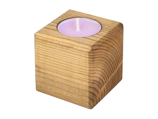 Свеча в декоративном подсвечнике, цв. орех, аром. лаванда