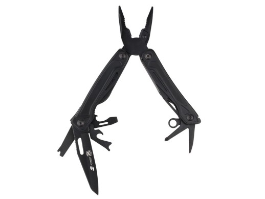 Мультитул Stinger, 100x40 мм, 11 функций, сталь, чёрный, в комплекте нейлоновый чехол с нанесением логотипа с нанесением логотипа