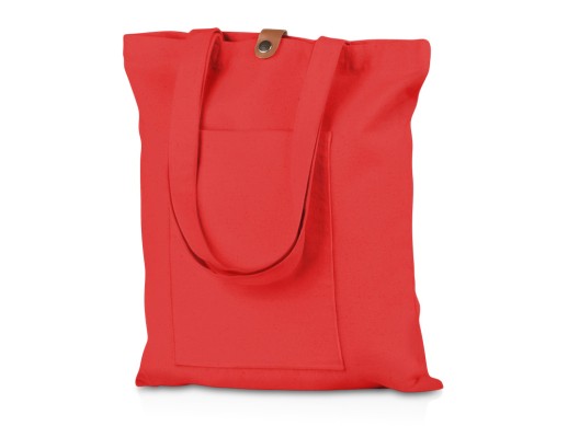 Сумка Clip из хлопка 340 г/м2 с застежкой из экокожи, красный