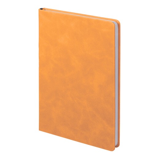 Ежедневник недатированный Muse, оранжевый, А5, с декоративной черной полосой, блок в линейку   24745/05/35 с нанесением логотипа с нанесением логотипа
