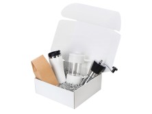 Подарочный набор с кофе, кружкой и френч-прессом Бодрое утро 2.0, белый