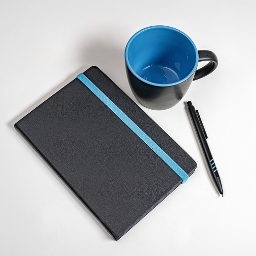 Набор подарочный HYPER: кружка, ежедневник, ручка; черный/голубой ,   39533/35/22