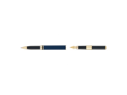 Ручка 2 в 1 шариковая и перьевая Pierre Cardin COMBI PEN, цвет - синий. Упаковка Е с нанесением логотипа с нанесением логотипа