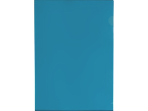 Папка-уголок прозрачный формата  А4 0,18 мм, синий глянцевый