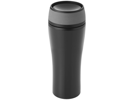 Термостакан герметичный Curve, черный (Р) с нанесением логотипа с нанесением логотипа