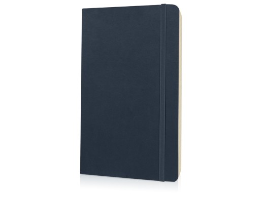 Записная книжка Moleskine Classic Soft (в линейку), Large (13х21см), сапфировый синий с нанесением логотипа с нанесением логотипа