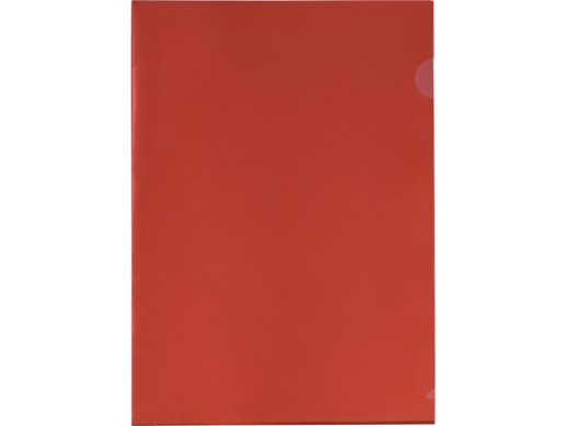Папка-уголок прозрачный формата А4 0,18 мм, красный глянцевый