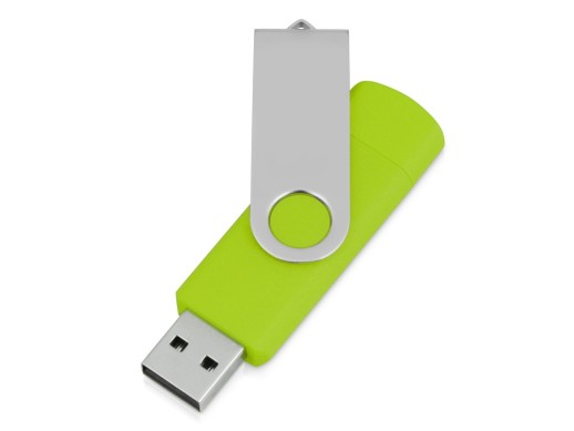 USB/micro USB-флешка 2.0 на 16 Гб Квебек OTG, зеленое яблоко с нанесением логотипа с нанесением логотипа