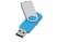 Флеш-карта USB 2.0 16 ГБ Квебек, голубой с нанесением логотипа с нанесением логотипа