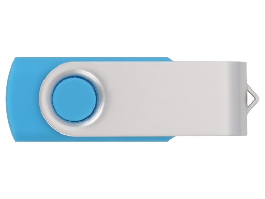 Флеш-карта USB 2.0 16 ГБ Квебек, голубой с нанесением логотипа с нанесением логотипа