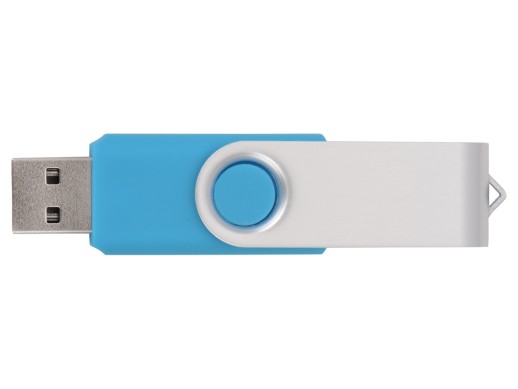 Флеш-карта USB 2.0 16 ГБ Квебек, голубой с нанесением логотипа с нанесением логотипа