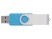 Флеш-карта USB 2.0 16 ГБ Квебек, голубой с нанесением логотипа с нанесением логотипа