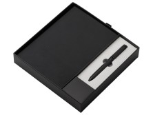 Набор блокнот в гибкой обложке А5 и металлическая шариковая ручка Nabokov, черный