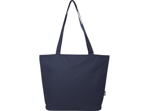 Panama эко-сумка на молнии из переработанных материалов по стандарту GRS объемом 20 л - Нейви с нанесением логотипа с нанесением логотипа