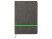 Блокнот Color линованный А5 в твердой обложке с резинкой, серый/зеленое яблоко