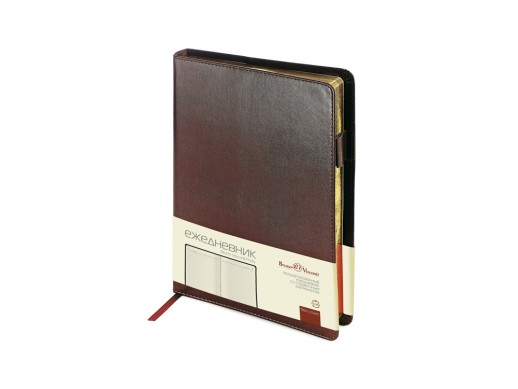 Ежедневник полудатированный портфолио А5 PROFY коричневый с нанесением логотипа с нанесением логотипа