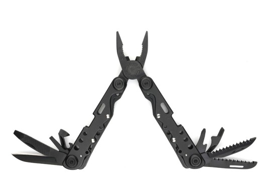 Мультитул Stinger, 105x40 мм, 13 функций, сталь, чёрный, в комплекте нейлоновый чехол с нанесением логотипа с нанесением логотипа