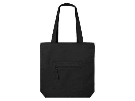 Сумка на молнии Zipper  Neo из хлопка 280 г c карманом на молнии спереди, черный