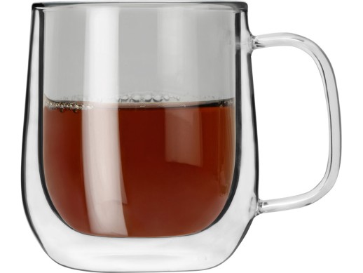 Цветная кружка Ubud с двойными стенками, черный с нанесением логотипа с нанесением логотипа