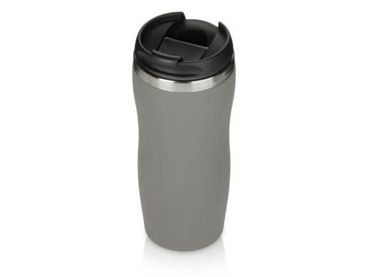 Термокружка Double wall mug C1, soft touch, 350 мл, серый с нанесением логотипа с нанесением логотипа