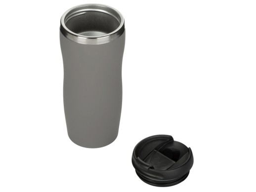 Термокружка Double wall mug C1, soft touch, 350 мл, серый с нанесением логотипа с нанесением логотипа