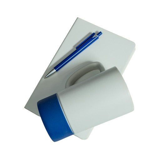 Набор подарочный ARTKITS: ежедневник, ручка, кружка с цветным дном, стружка, коробка, синий 39514/24