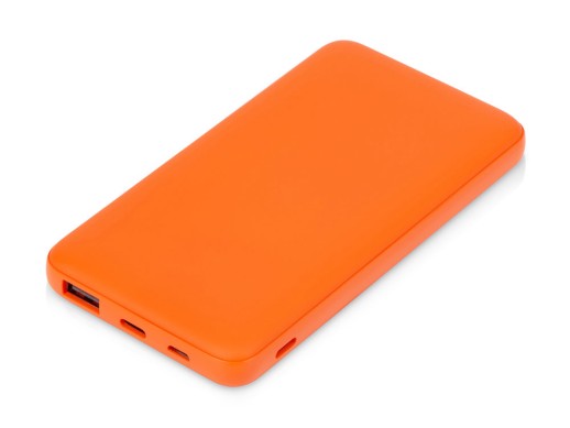 Внешний аккумулятор Powerbank C2, 10000 mAh, оранжевый с нанесением логотипа с нанесением логотипа