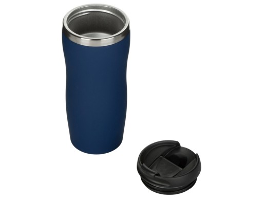Термокружка Double wall mug C1, soft touch, 350 мл, темно-синий с нанесением логотипа с нанесением логотипа