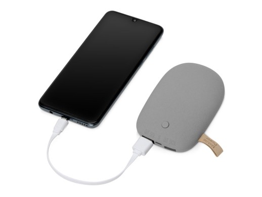 Универсальное зарядное устройство power bank в форме камня. 7800MAH. gray (Р) с нанесением логотипа с нанесением логотипа